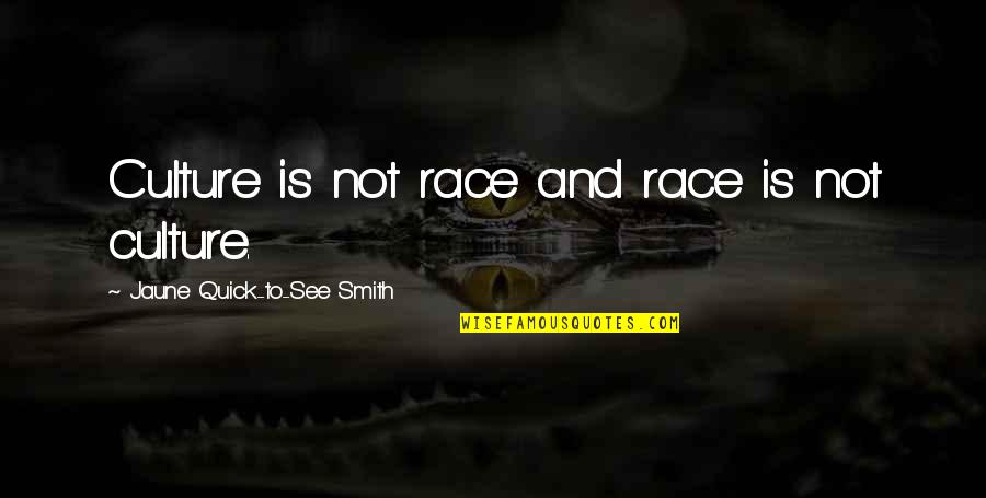 Sleepwalking Quotes By Jaune Quick-to-See Smith: Culture is not race and race is not Sleepwalking Quotes By Jaune Quick-to-See Smith: Culture is not race and race is not