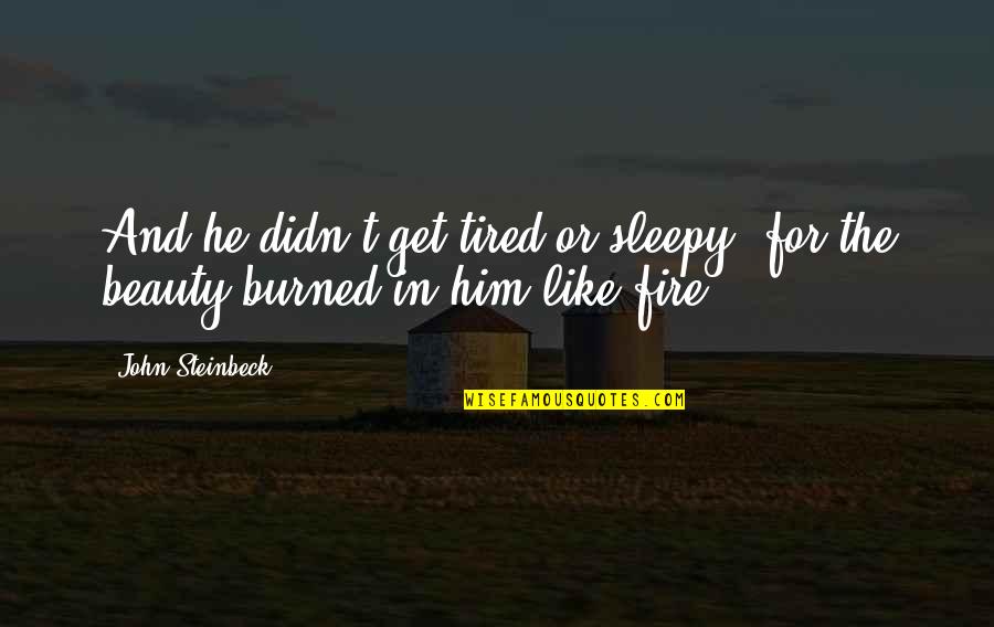 Sleepy's Quotes By John Steinbeck: And he didn't get tired or sleepy, for