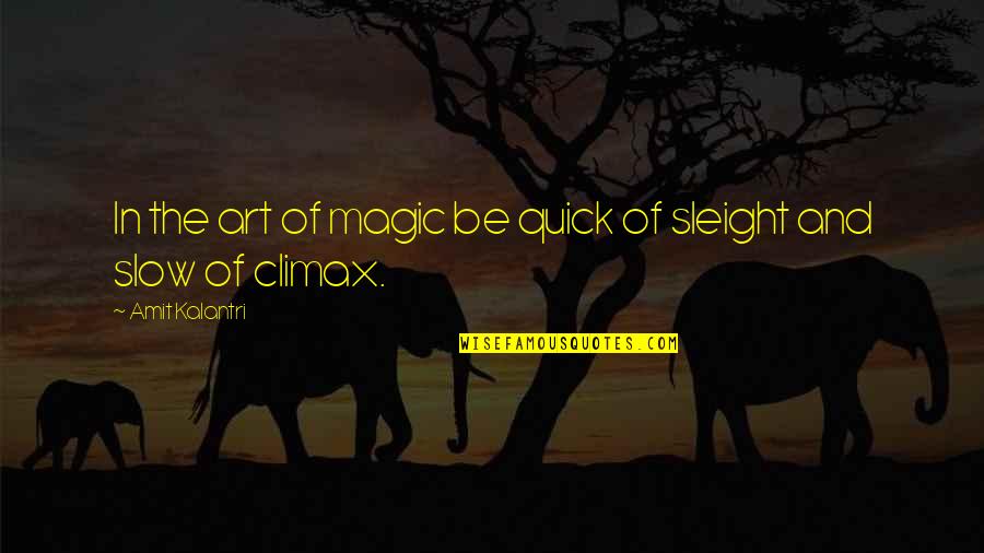 Sleight Quotes By Amit Kalantri: In the art of magic be quick of