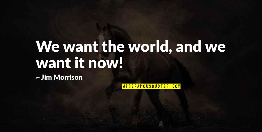 Sleman Yogyakarta Quotes By Jim Morrison: We want the world, and we want it