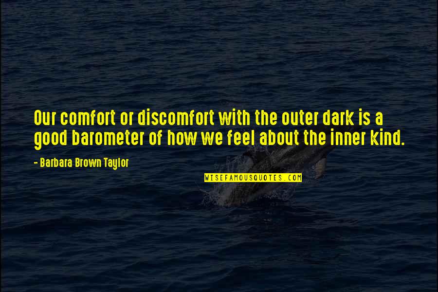 Slep Mapa Afriky Quotes By Barbara Brown Taylor: Our comfort or discomfort with the outer dark Slep Mapa Afriky Quotes By Barbara Brown Taylor: Our comfort or discomfort with the outer dark