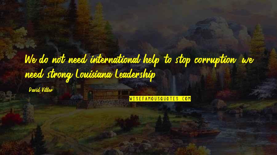 Slepacia Quotes By David Vitter: We do not need international help to stop Slepacia Quotes By David Vitter: We do not need international help to stop