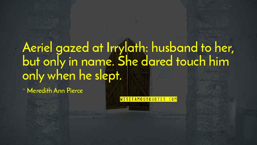 Slept Off Quotes By Meredith Ann Pierce: Aeriel gazed at Irrylath: husband to her, but Slept Off Quotes By Meredith Ann Pierce: Aeriel gazed at Irrylath: husband to her, but