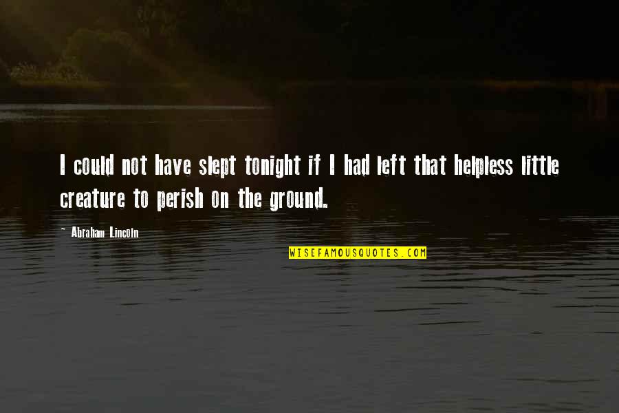 Slept On Quotes By Abraham Lincoln: I could not have slept tonight if I