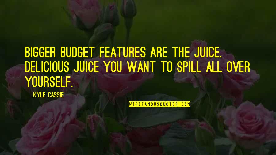Slettebakken Menighet Quotes By Kyle Cassie: Bigger budget features are the juice. Delicious juice