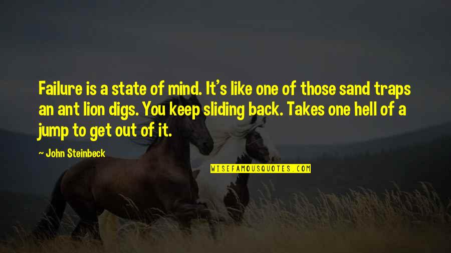 Sliding Into Quotes By John Steinbeck: Failure is a state of mind. It's like
