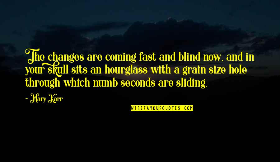 Sliding Into Quotes By Mary Karr: The changes are coming fast and blind now,