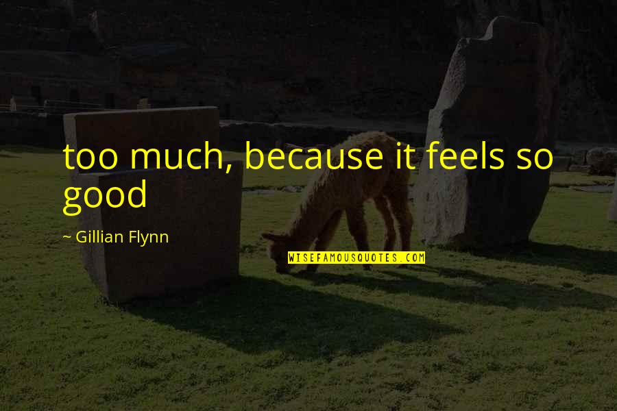 Slight Smile Quotes By Gillian Flynn: too much, because it feels so good