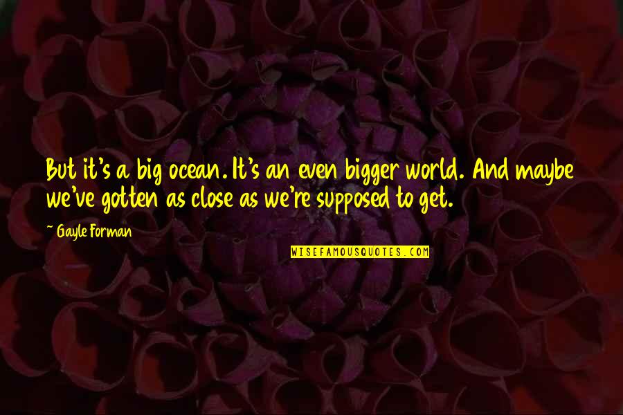 Slika Mora Quotes By Gayle Forman: But it's a big ocean. It's an even