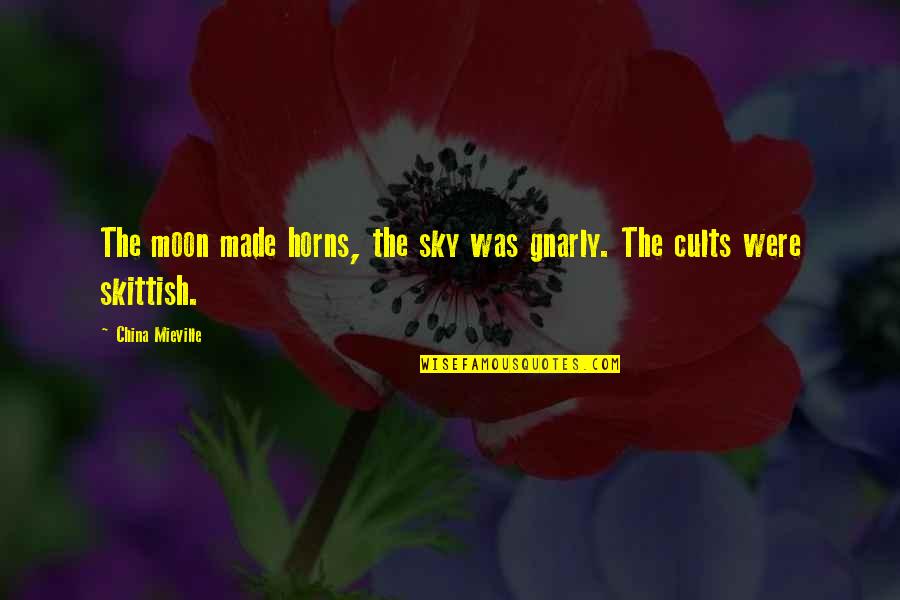 Slike Sa Quotes By China Mieville: The moon made horns, the sky was gnarly.