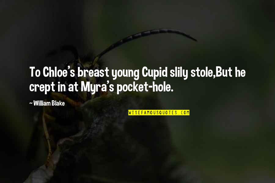 Slily Quotes By William Blake: To Chloe's breast young Cupid slily stole,But he