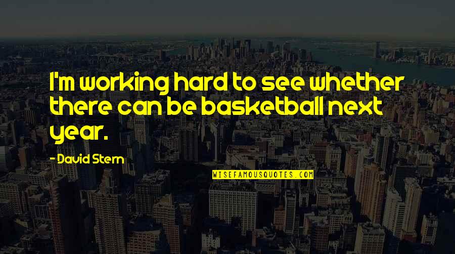 Slim Being Lonely Quotes By David Stern: I'm working hard to see whether there can