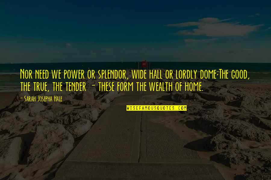 Slim Thug Quotes By Sarah Josepha Hale: Nor need we power or splendor, wide hall