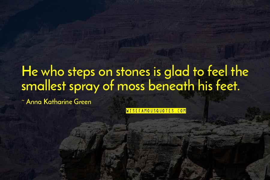 Slimy Guys Quotes By Anna Katharine Green: He who steps on stones is glad to