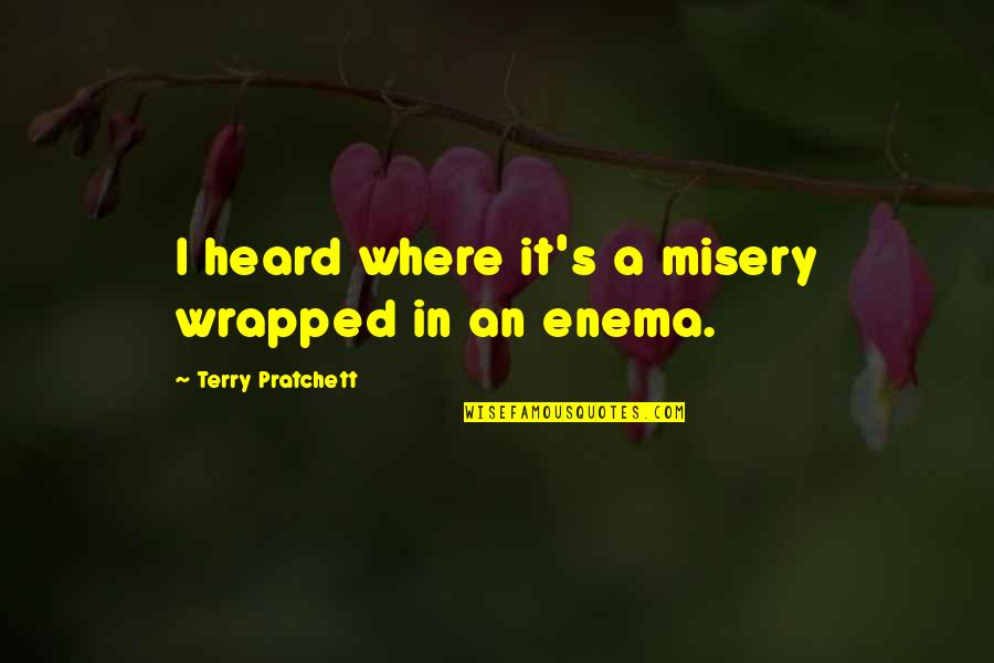 Sling Blade Mustard Quotes By Terry Pratchett: I heard where it's a misery wrapped in