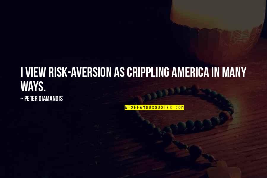 Slings And Arrows Of Outrageous Fortune Quotes By Peter Diamandis: I view risk-aversion as crippling America in many