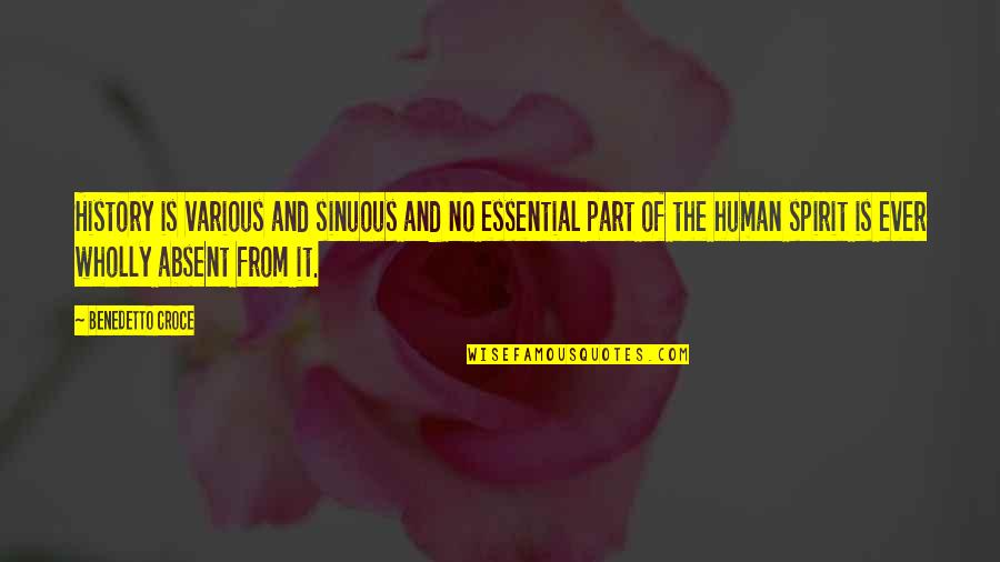 Slinos Quotes By Benedetto Croce: History is various and sinuous and no essential Slinos Quotes By Benedetto Croce: History is various and sinuous and no essential