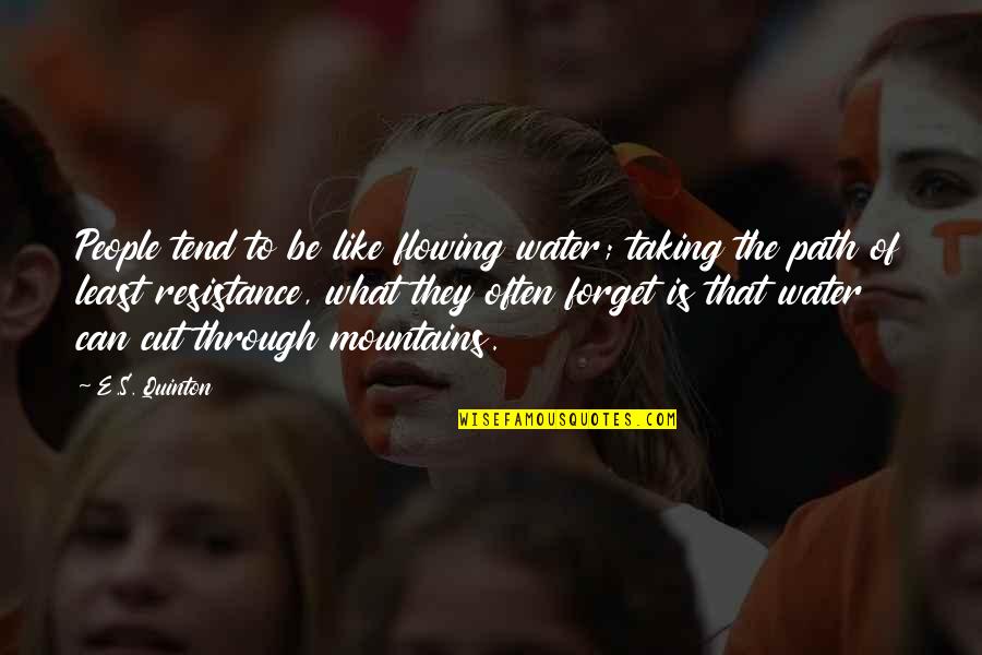 Slipknot Song Quotes By E.S. Quinton: People tend to be like flowing water; taking