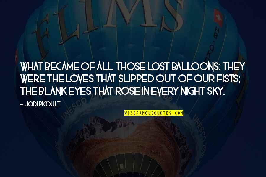 Slipped Out Quotes By Jodi Picoult: What became of all those lost balloons: they Slipped Out Quotes By Jodi Picoult: What became of all those lost balloons: they