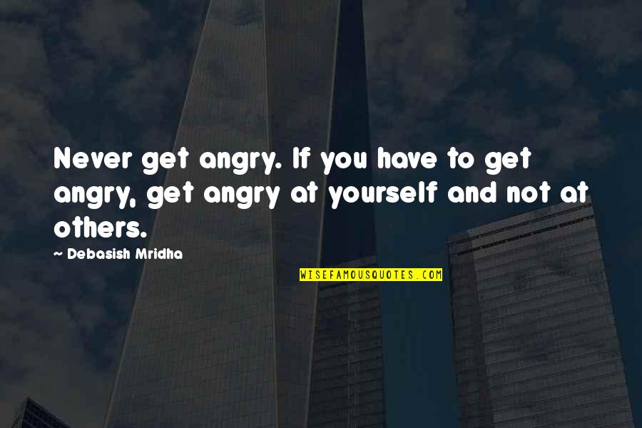 Slobbering Quotes By Debasish Mridha: Never get angry. If you have to get