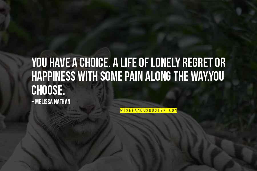 Slobbering Quotes By Melissa Nathan: You have a choice. A life of lonely