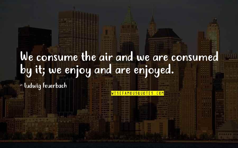 Sloper Quotes By Ludwig Feuerbach: We consume the air and we are consumed Sloper Quotes By Ludwig Feuerbach: We consume the air and we are consumed