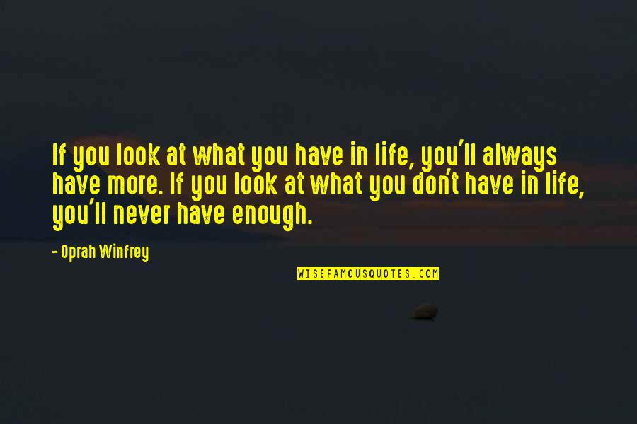 Slorching Quotes By Oprah Winfrey: If you look at what you have in