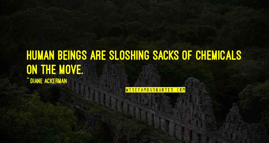 Sloshing Quotes By Diane Ackerman: Human beings are sloshing sacks of chemicals on
