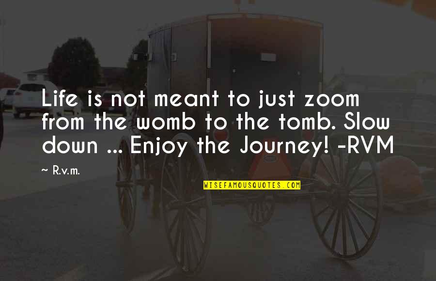 Slow Down And Enjoy Life Quotes By R.v.m.: Life is not meant to just zoom from