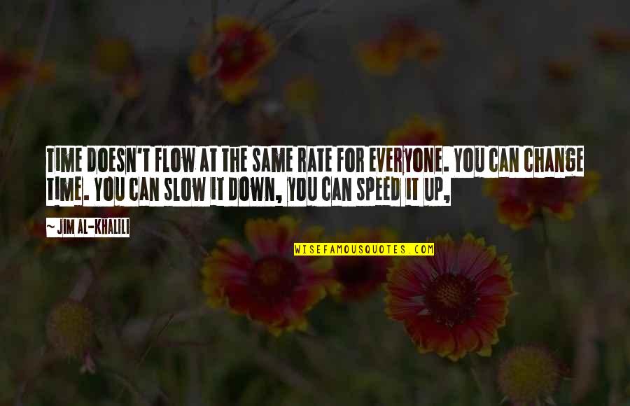 Slow Down To Speed Up Quotes By Jim Al-Khalili: Time doesn't flow at the same rate for