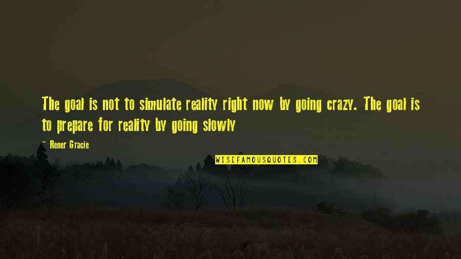 Slowly Going Crazy Quotes By Rener Gracie: The goal is not to simulate reality right