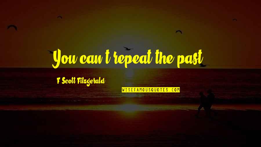 Slugfests Quotes By F Scott Fitzgerald: You can't repeat the past.