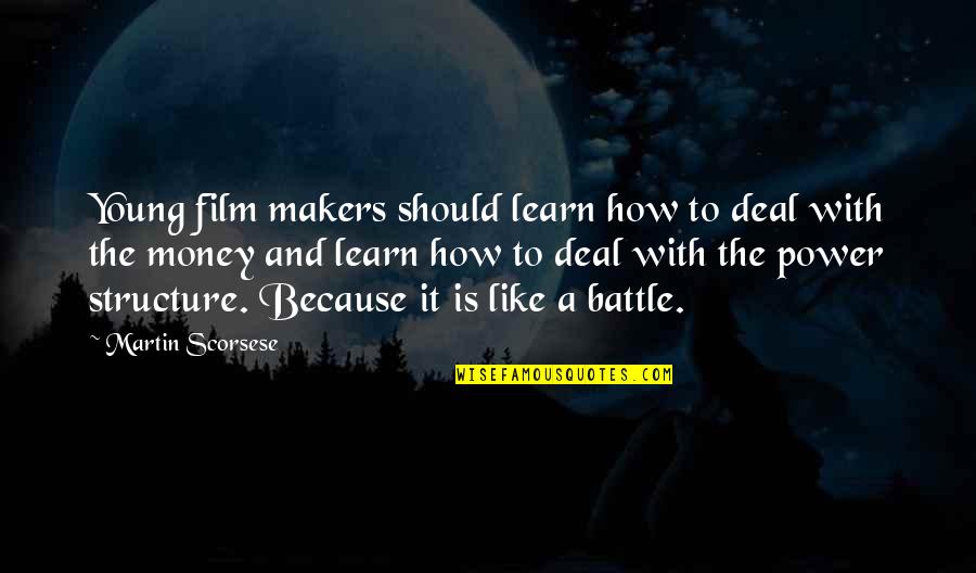 Slugs Best Quotes By Martin Scorsese: Young film makers should learn how to deal Slugs Best Quotes By Martin Scorsese: Young film makers should learn how to deal