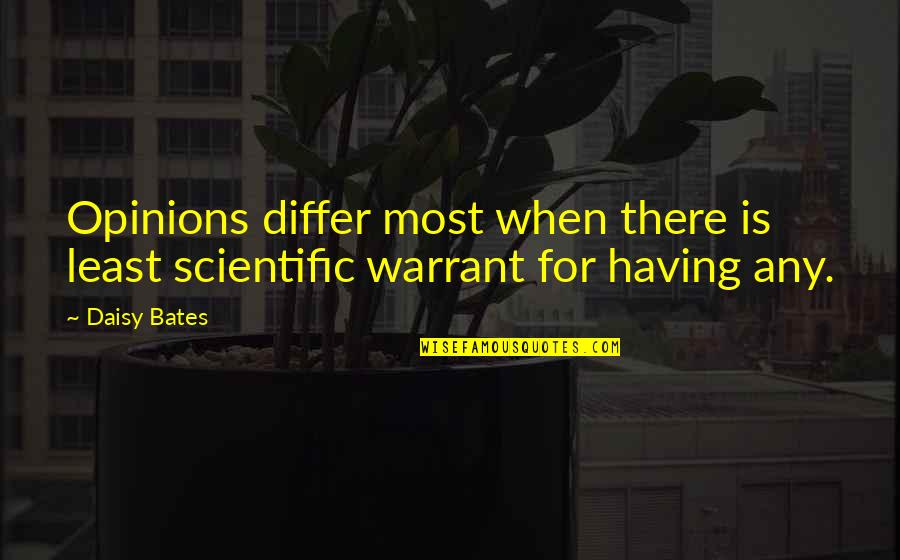 Slumdog Millionaire Javed Quotes By Daisy Bates: Opinions differ most when there is least scientific