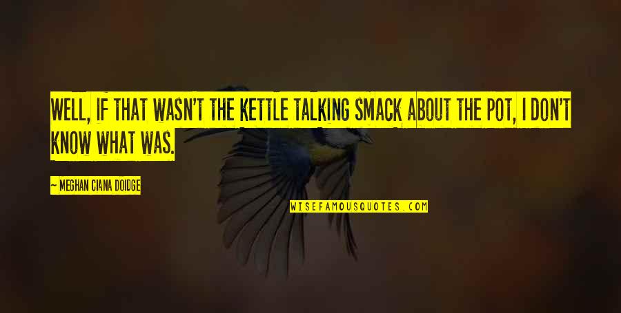 Smack Quotes By Meghan Ciana Doidge: Well, if that wasn't the kettle talking smack