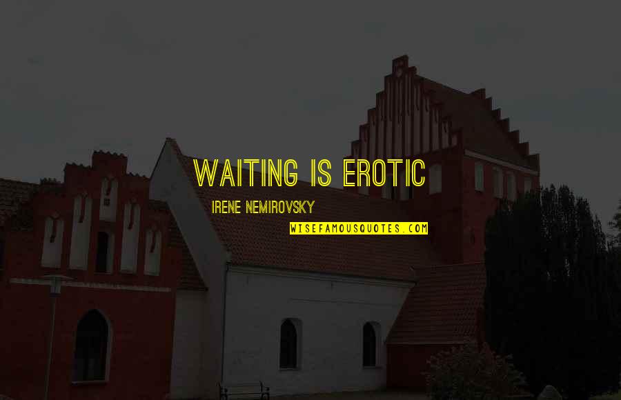 Smaili Magazia Quotes By Irene Nemirovsky: Waiting is erotic