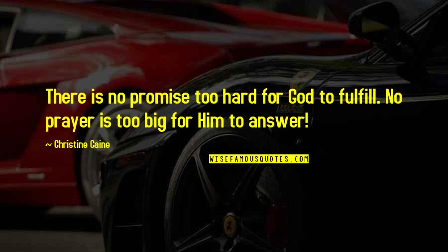 Smaktal Quotes By Christine Caine: There is no promise too hard for God Smaktal Quotes By Christine Caine: There is no promise too hard for God