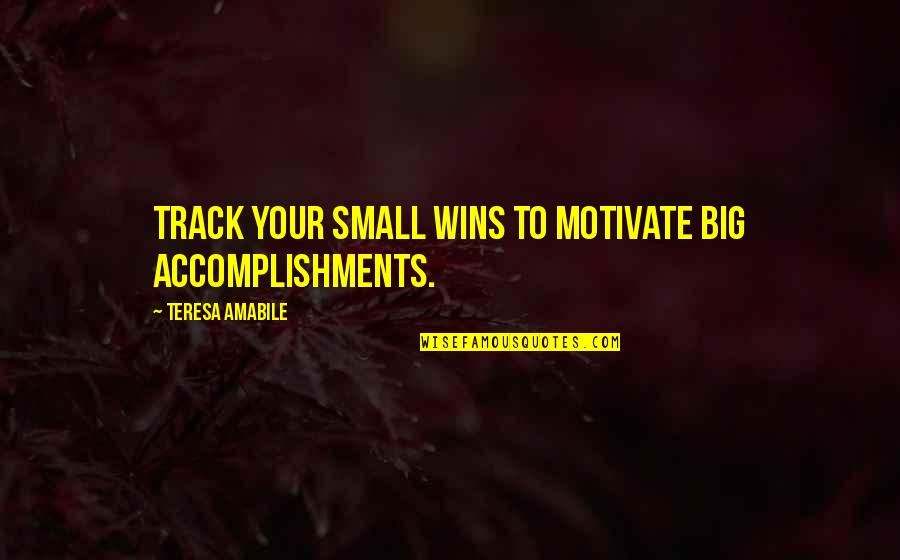 Small Accomplishments Quotes By Teresa Amabile: Track your small wins to motivate big accomplishments.