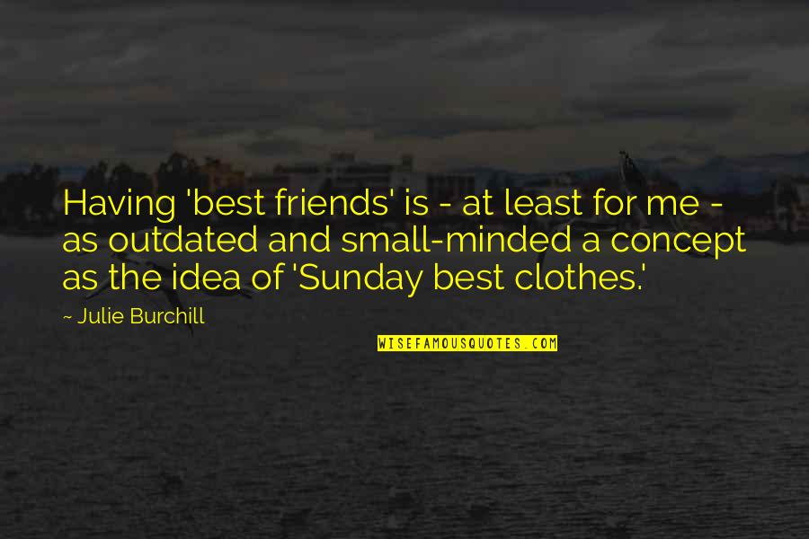 Small And Best Quotes By Julie Burchill: Having 'best friends' is - at least for