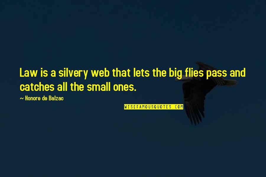 Small And Big Quotes By Honore De Balzac: Law is a silvery web that lets the