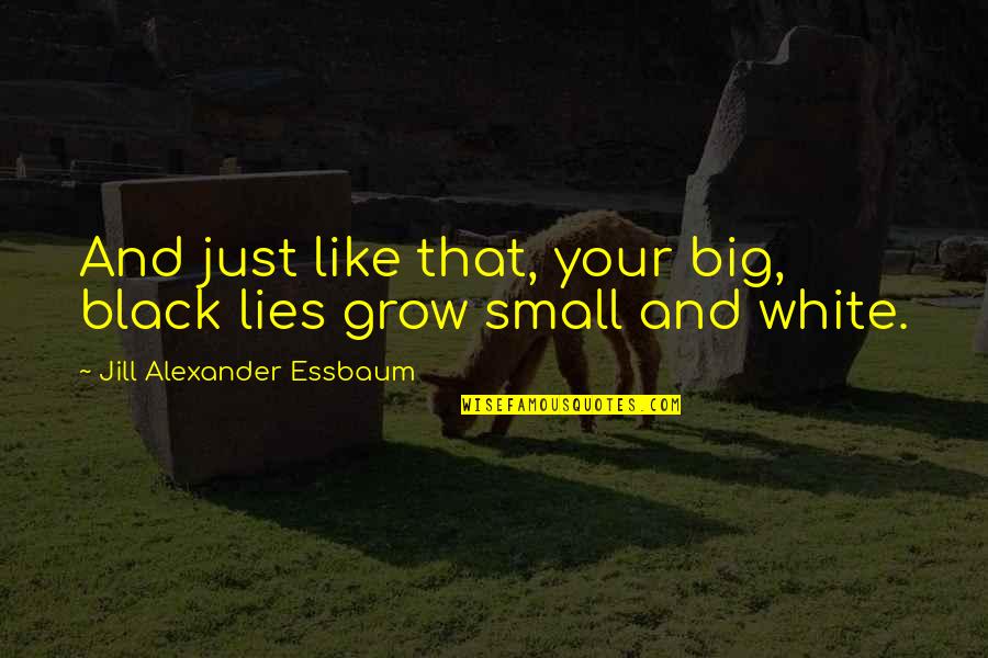 Small And Big Quotes By Jill Alexander Essbaum: And just like that, your big, black lies