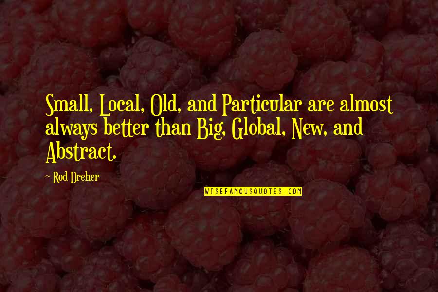 Small And Big Quotes By Rod Dreher: Small, Local, Old, and Particular are almost always