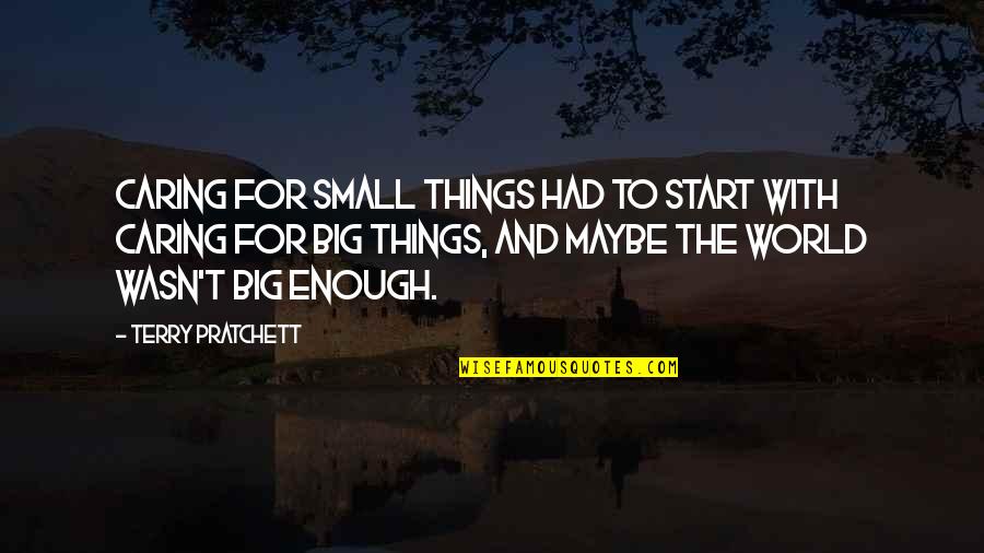 Small And Big Quotes By Terry Pratchett: Caring for small things had to start with