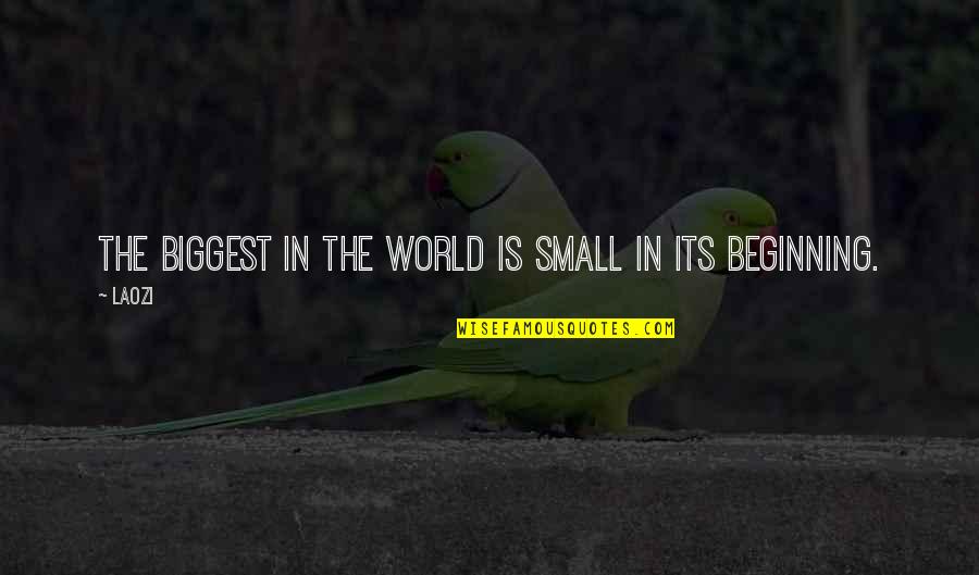Small Beginning Quotes By Laozi: The biggest in the world is small in