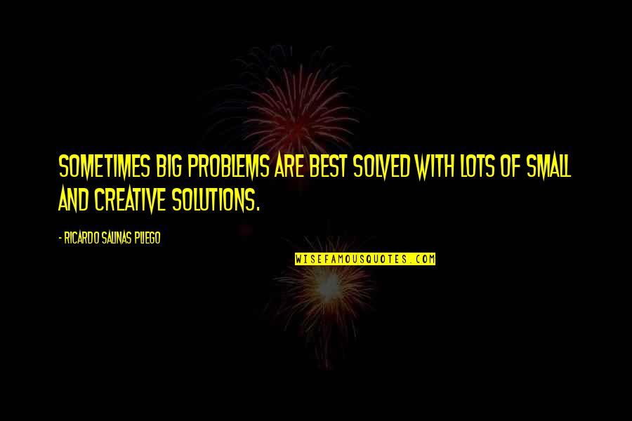 Small Best Quotes By Ricardo Salinas Pliego: Sometimes big problems are best solved with lots