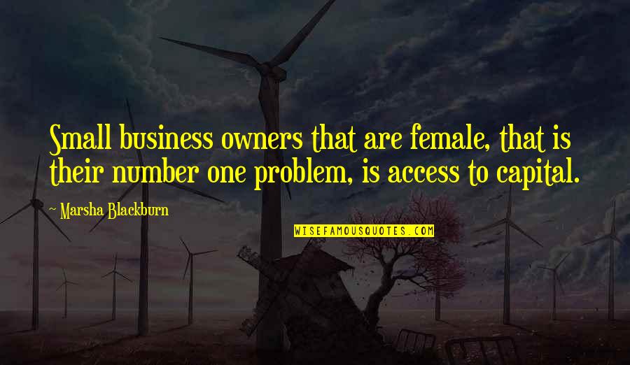 Small Business Quotes By Marsha Blackburn: Small business owners that are female, that is