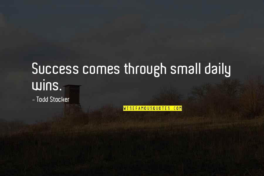 Small Daily Inspirational Quotes By Todd Stocker: Success comes through small daily wins.