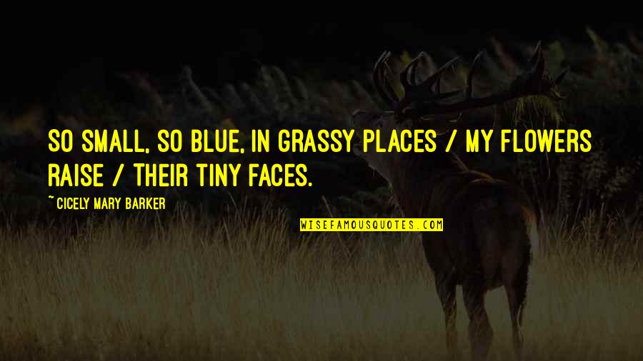 Small Flower Quotes By Cicely Mary Barker: So small, so blue, in grassy places / Small Flower Quotes By Cicely Mary Barker: So small, so blue, in grassy places /