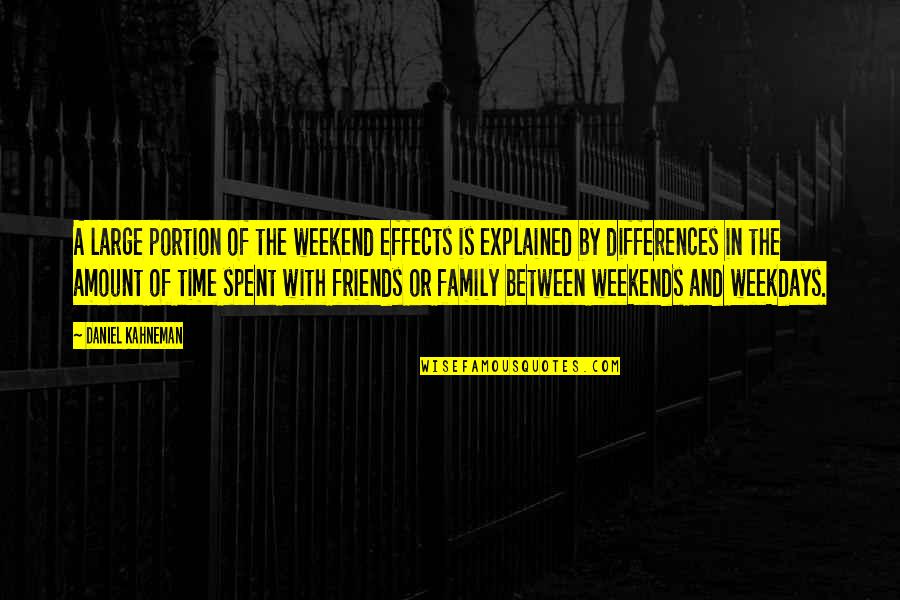 Small Happy Inspirational Quotes By Daniel Kahneman: A large portion of the weekend effects is