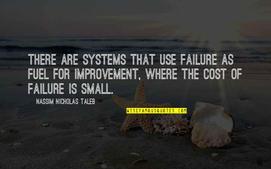 Small Improvement Quotes By Nassim Nicholas Taleb: There are systems that use failure as fuel Small Improvement Quotes By Nassim Nicholas Taleb: There are systems that use failure as fuel